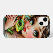 Pretty  Fairy and Dragon Themed Girl's   iPhone Hoesje (Achterkant horizontaal)