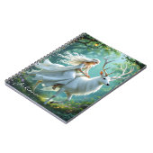 Pretty Fairy and White Deer in Enchanted Forest Notitieboek (Linkerzijde)