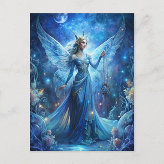 Pretty Fairy in Blue  Briefkaart (Voorkant)