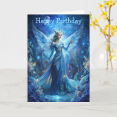 Pretty Fairy in Blue  Kaart (Gele Bloem)