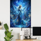 Pretty Fairy in Blue  Poster (Thuiskantoor)