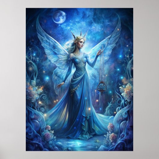 Pretty Fairy in Blue  Poster (Voorkant)