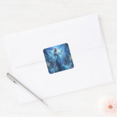 Pretty Fairy in Blue  Vierkante Sticker (Envelop)