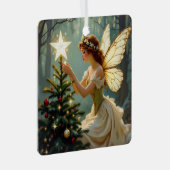 Pretty Fairy Personalized Enchanted Christmas Metalen Ornament (Voorkant Rechts)