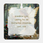 Pretty Fairy Personalized Enchanted Christmas Metalen Ornament (Achterkant)
