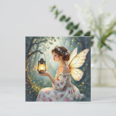 Pretty Fairy Themed Floral Blank Kaart (Staand voorkant)