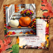 Pretty Fall Front Steps | Happy Thanksgiving  Kaart