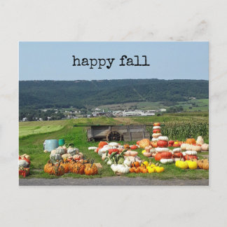 pretty fall pumpkin farm post card briefkaart
