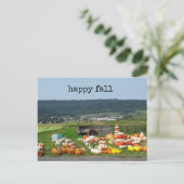 pretty fall pumpkin farm post card briefkaart (Staand voorkant)