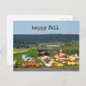 pretty fall pumpkin farm post card briefkaart (Voorkant / Achterkant)