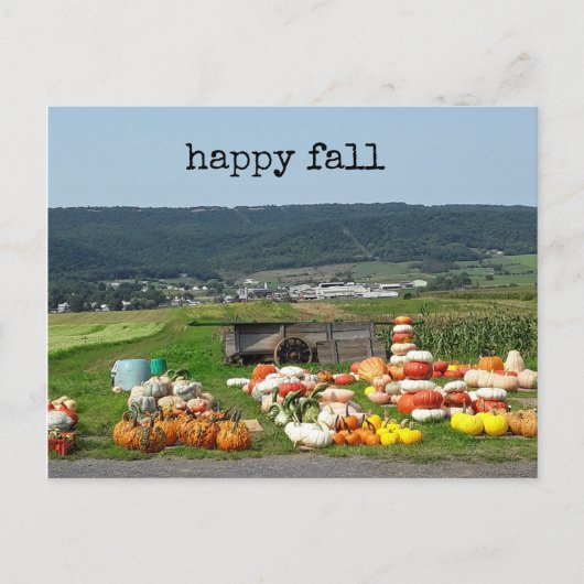 pretty fall pumpkin farm post card briefkaart (Voorkant)