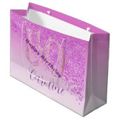 Pretty Falling Pink Glitter 50th Birthday Groot Cadeauzakje (Voorkant Gekanteld)