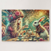 Pretty Fantasy Alice and Rabbit Tea Party Legpuzzel (Horizontaal)