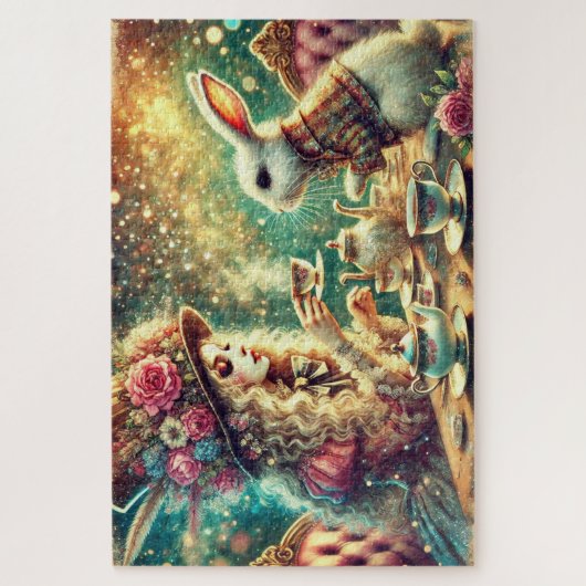 Pretty Fantasy Alice and Rabbit Tea Party Legpuzzel (Verticaal)