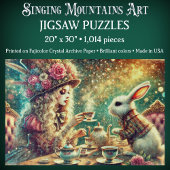 Pretty Fantasy Alice and Rabbit Tea Party Legpuzzel