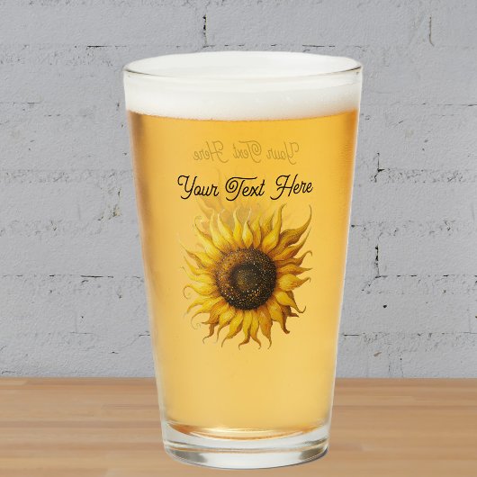Pretty Fantasy Yellow Sunflower Curled Petals Glas