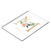 Pretty Faux Gold Foil Floral Letter M Monogram Notitieboek (Linkerzijde)