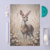 Pretty Fawn in a Forest Meadow with Flowers Tissuepapier (Craft)