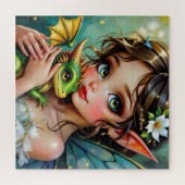 Pretty Fee- en Draak Thema Meisjes Legpuzzel (Horizontaal)