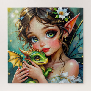 Pretty  Fee- en Draak Thema Meisjes   Legpuzzel