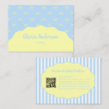 Pretty Feminin Blauw Geel Strik Streep Patroon