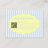 Pretty Feminine Blue Yellow Bow Stripe Pattern Visitekaartje (Achterkant)