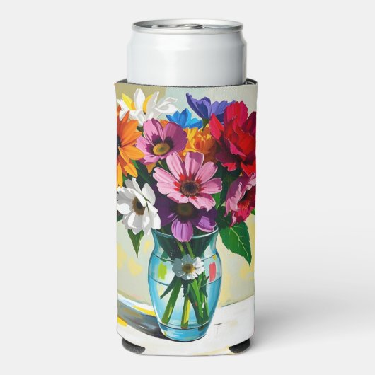 Pretty Floral Art Seltzer Blikjeskoeler (Seltzer Achterkant)