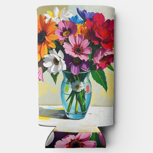 Pretty Floral Art Seltzer Blikjeskoeler (Achterkant)