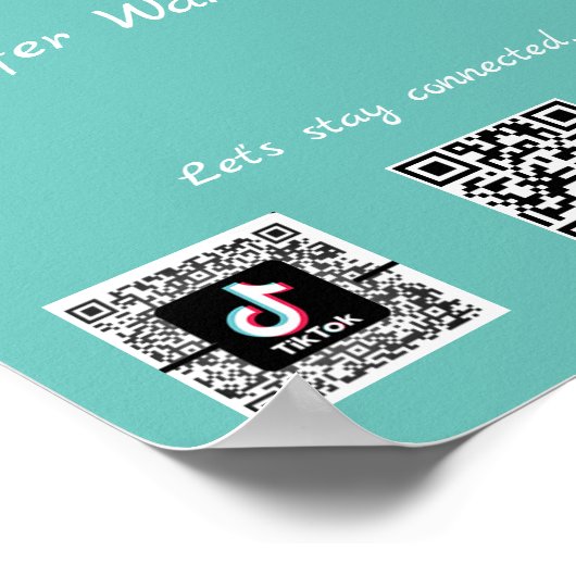 Pretty Floral Border Social Media QR Codes   Poster (Hoek)