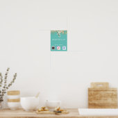 Pretty Floral Border Social Media QR Codes   Poster (Keuken)