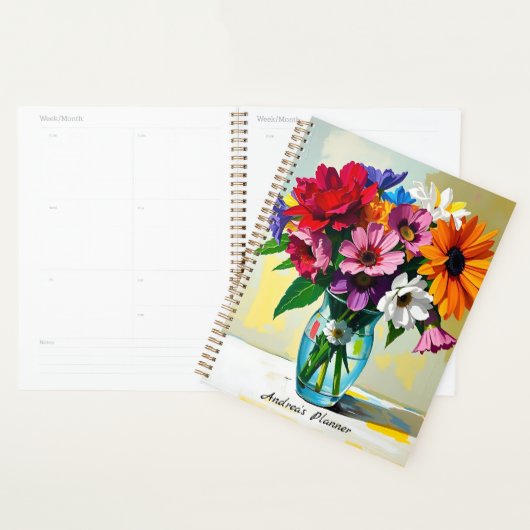 Pretty Floral Botanical Personalized Planner (Display)