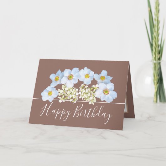 Pretty Floral Bouquet White Orchid Flower Birthday Kaart (Voorkant)