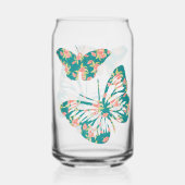 Pretty Floral Butterflies Blikvorm Glas (Achterkant)