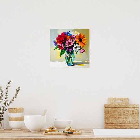 Pretty Floral Design Poster (Keuken)