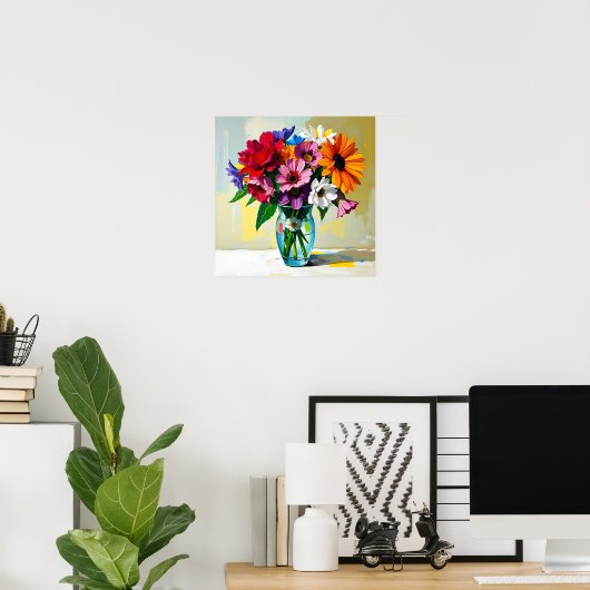 Pretty Floral Design Poster (Thuiskantoor)