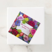 Pretty Floral Framed Roses Text Box Custom Bedankjes Labels (In situ)