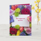 Pretty Floral Framed Roses Text Box Custom Kaart (Gele Bloem)