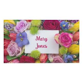 Pretty Floral Framed Roses Text Box Custom Naambadge