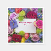 Pretty Floral Framed Roses Text Box Custom Servet (Voorkant)