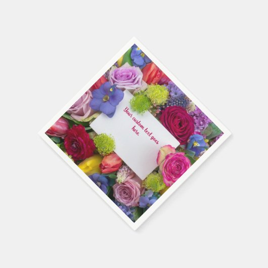 Pretty Floral Framed Roses Text Box Custom Servet (Hoek)