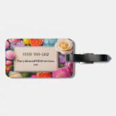Pretty Floral Framed Roses Tulips Hydrangea Bagagelabel (Achterkant horizontaal)