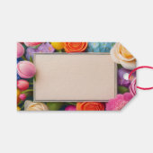 Pretty Floral Framed Roses Tulips Hydrangea Cadeaulabel (Voorkant (Horizontaal))