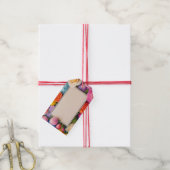 Pretty Floral Framed Roses Tulips Hydrangea Cadeaulabel (Met Touw)