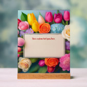 Pretty Floral Framed Roses Tulips Hydrangea Custom Acryl Bord (Neutraal)