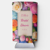 Pretty Floral Framed Roses Tulips Hydrangea Event Seltzer Blikjeskoeler (Achterkant)
