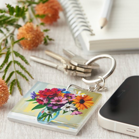 Pretty Floral Identifcation Sleutelhanger (Voorkant Rechts)