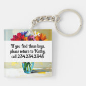 Pretty Floral Identifcation Sleutelhanger (Achterkant)