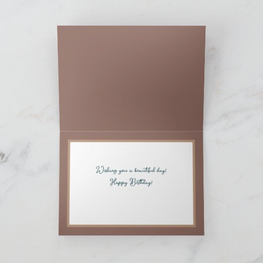 Pretty Floral Modern Daisy Flower Pink Birthday Kaart (Binnen)