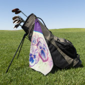 Pretty Floral Pastel Pansy Purple Watercolor  Golfhanddoek (Groen)