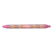 Pretty Floral Pattern Pen with Name (Voorkant)